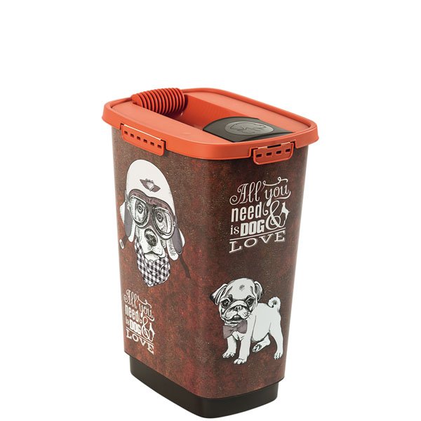 Kunststoff PP Rotho Cody Tierfutterbehälter 25l mit Deckel und Schüttvorrichtung BPA-frei anthrazit/weiss 25l 